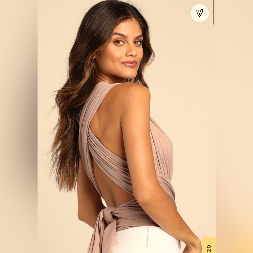 Lulus In So Many Ways Taupe Sleeveless Convertible Bodysuit